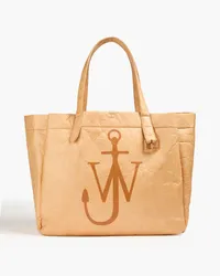 J.W.Anderson Logo-print coated felt tote - Brown Brown