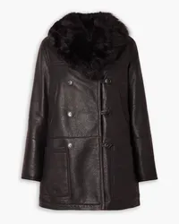 Yves Salomon Merinillo double-breasted paneled shearling coat - Black Black