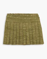 Isa Boulder Pleated stretch-jersey mini skirt - Green Green