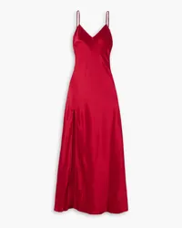 STAUD Alexa open-back duchesse-satin maxi dress - Burgundy Burgundy