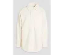 Faux shearling shirt jacket - White