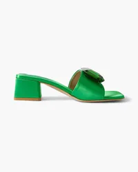 Gianvito Rossi Jaipur 45 embellished satin mules - Green Green