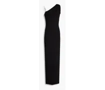 Silica crystal-embellished stretch-knit gown - Black