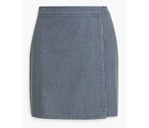 Striped cotton-jacquard mini skirt - Blue