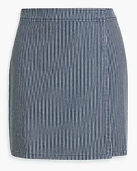 ATM Striped cotton-jacquard mini skirt - Blue Blue