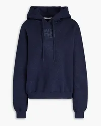 Alexander Wang Glittered cotton-blend fleece hoodie - Blue Blue