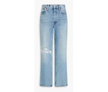 Distressed mid-rise bootcut jeans - Blue