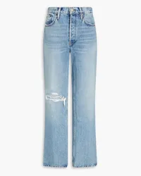 RE/DONE Distressed mid-rise bootcut jeans - Blue Blue