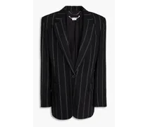 Striped wool-twill blazer - Black