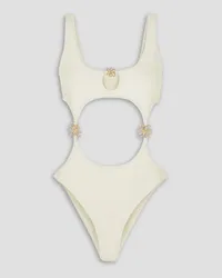 Cult Gaia Frances cutout embellished swimsuit - White White