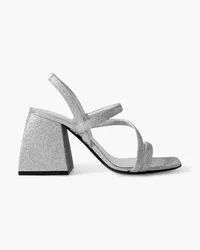 NODALETO Bulla Gemini glittered leather slingback sandals - Metallic Metallic