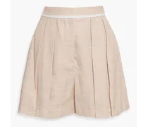 Pleated twill shorts - White