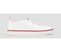 Mesh and leather sneakers - White
