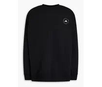 Logo-print cotton-blend jersey sweatshirt - Black