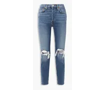 Cropped mid-rise skinny jeans - Blue