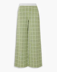 STAUD Avalanche jacquard-knit wide-leg pants - Green Green