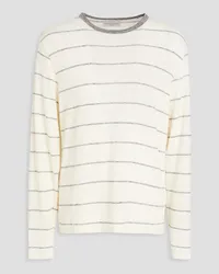 Officine Generale Striped linen-blend jersey T-shirt - White White