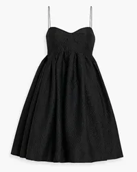 Cecilie Bahnsen Hooda gathered seersucker mini dress - Black Black