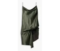 Verdant Falls open-back draped silk-satin bodysuit - Green