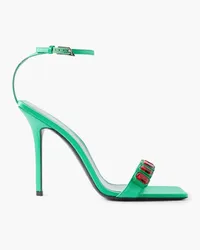 ATTICO Sienna embellished satin sandals - Green Green