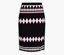 Shira argyle jacquard-knit skirt - Black