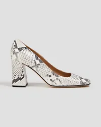 Sergio Rossi Snake-effect leather pumps - White White