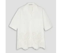 Reversible broderie anglaise organic poplin shirt - White