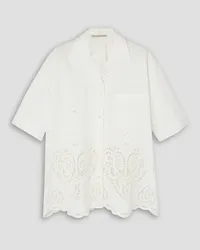 Stella McCartney Reversible broderie anglaise-trimmed cotton-blend poplin shirt - White White