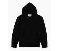 Logo-embroidered wool hoodie - Black