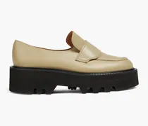Pescara leather platform loafers - Green