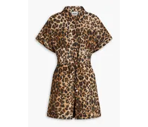 Joan leopard-print cotton-mousseline playsuit - Animal print