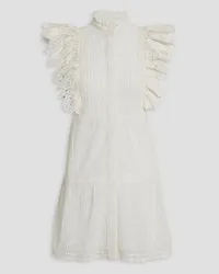 Alice + Olivia Alice Olivia - Pimmy ruffled lace-trimmed broderie anglaise mini dress - White White