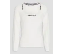 Stretch-knit top - White