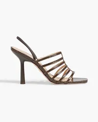 Veronica Beard Aldridge snake-effect leather slingback sandals - Brown Brown