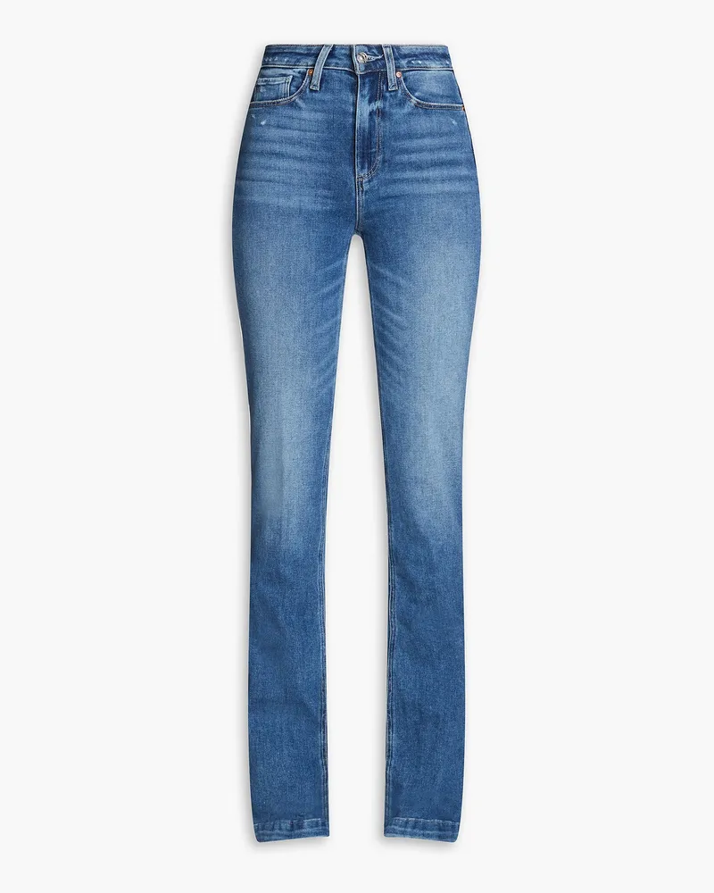 Paige Iconic faded high-rise bootcut jeans - Blue Blue