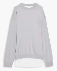 tibi Cotton-poplin and wool sweater - Purple Purple