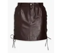 Leather mini skirt - Brown