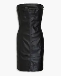 Rick Owens Strapless coated denim mini dress - Black Black