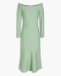 Safiyaa Renée off-the-shoulder knitted midi dress - Green Green