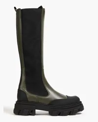 Ganni Rubber and leather Chelsea boots - Green Green