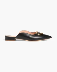 Rupert Sanderson Silverling embellished leather slides - Black Black