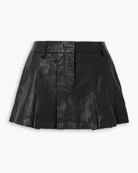 Sea Lilia pleated leather mini skirt - Black Black