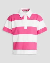 Alice + Olivia Alice Olivia - Treva striped cotton-jersey polo shirt - White White