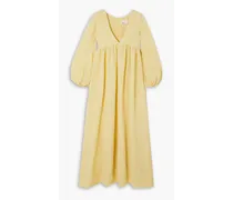 Carolyn linen-blend gauze maxi dress - Yellow
