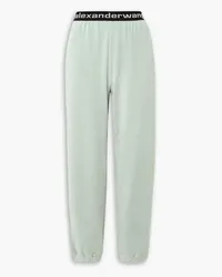 Alexander Wang Stretch cotton-blend corduroy track pants - Green Green