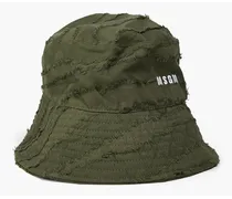 Embroidered cotton-jacquard bucket hat - Green