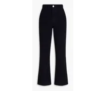 70s cotton-corduroy flared pants - Blue