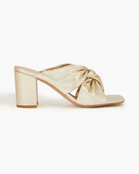 Claudie Pierlot Twisted metallic leather mules - Metallic Metallic