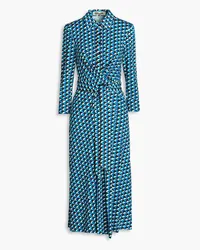 Diane von Furstenberg Sana printed jersey midi wrap dress - Blue Blue