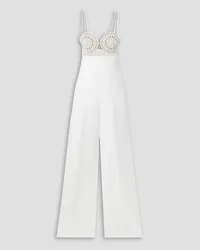 Stella McCartney Broderie anglaise and crepe jumpsuit - White White